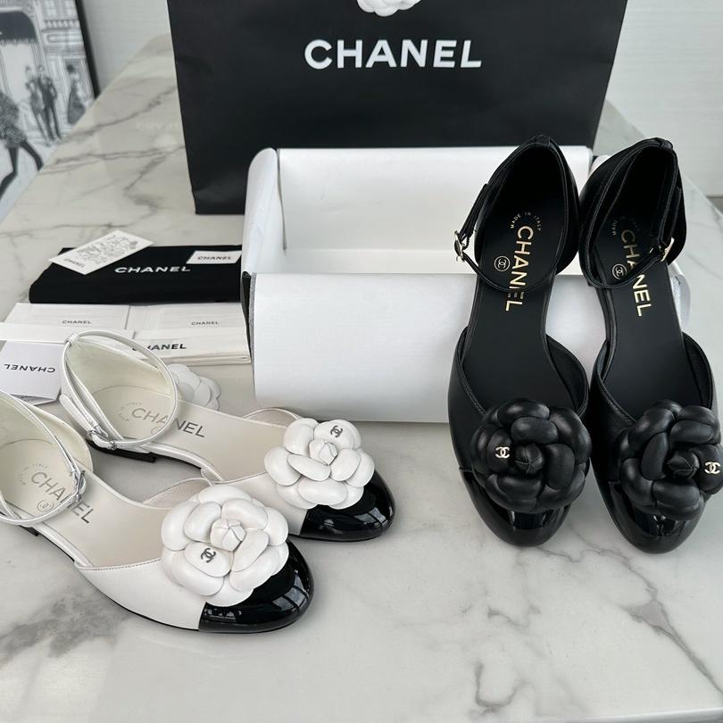 Chanel 24P Camellia White Flat Mary Janes