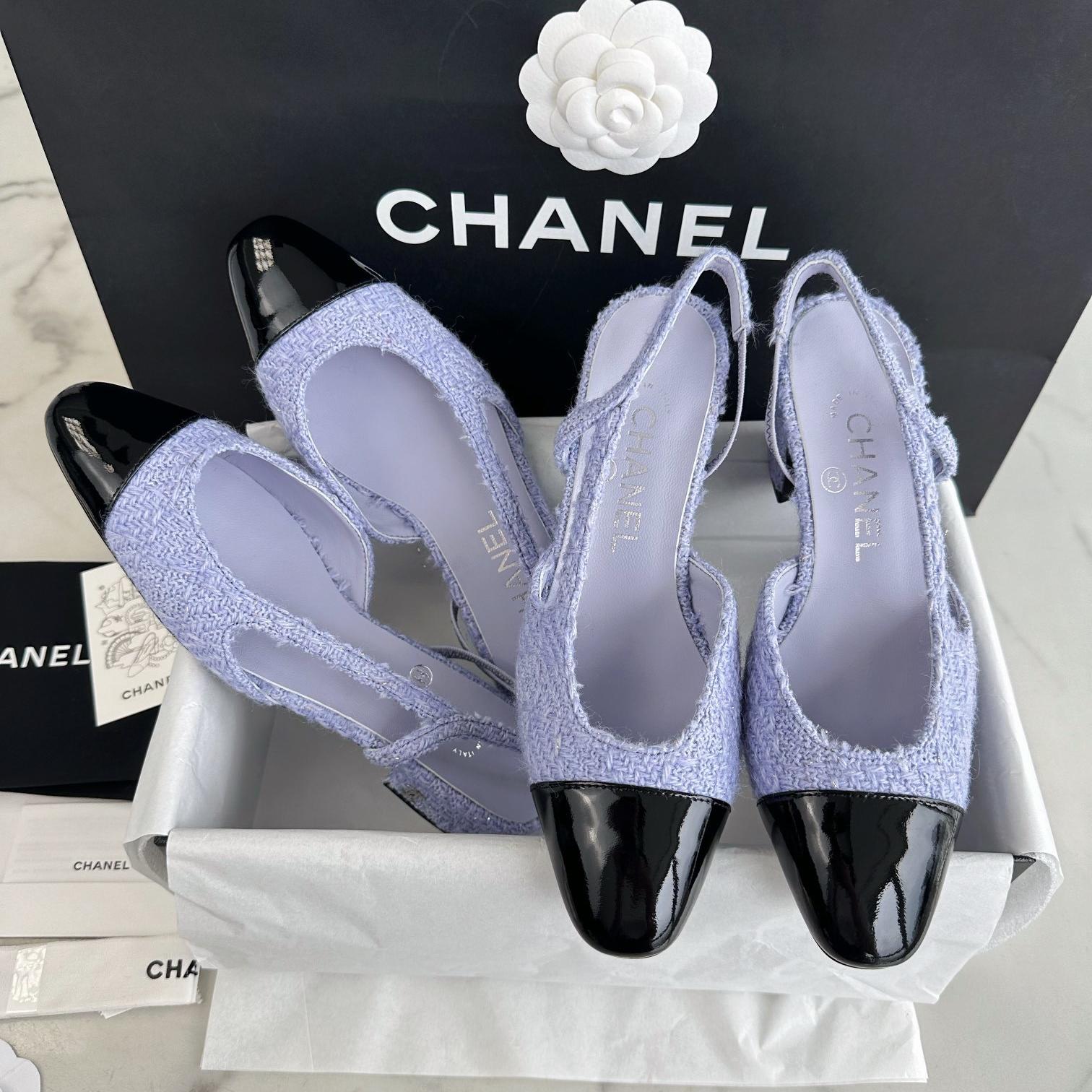 Chanel 24B Collection – Lilac Slingback Heels