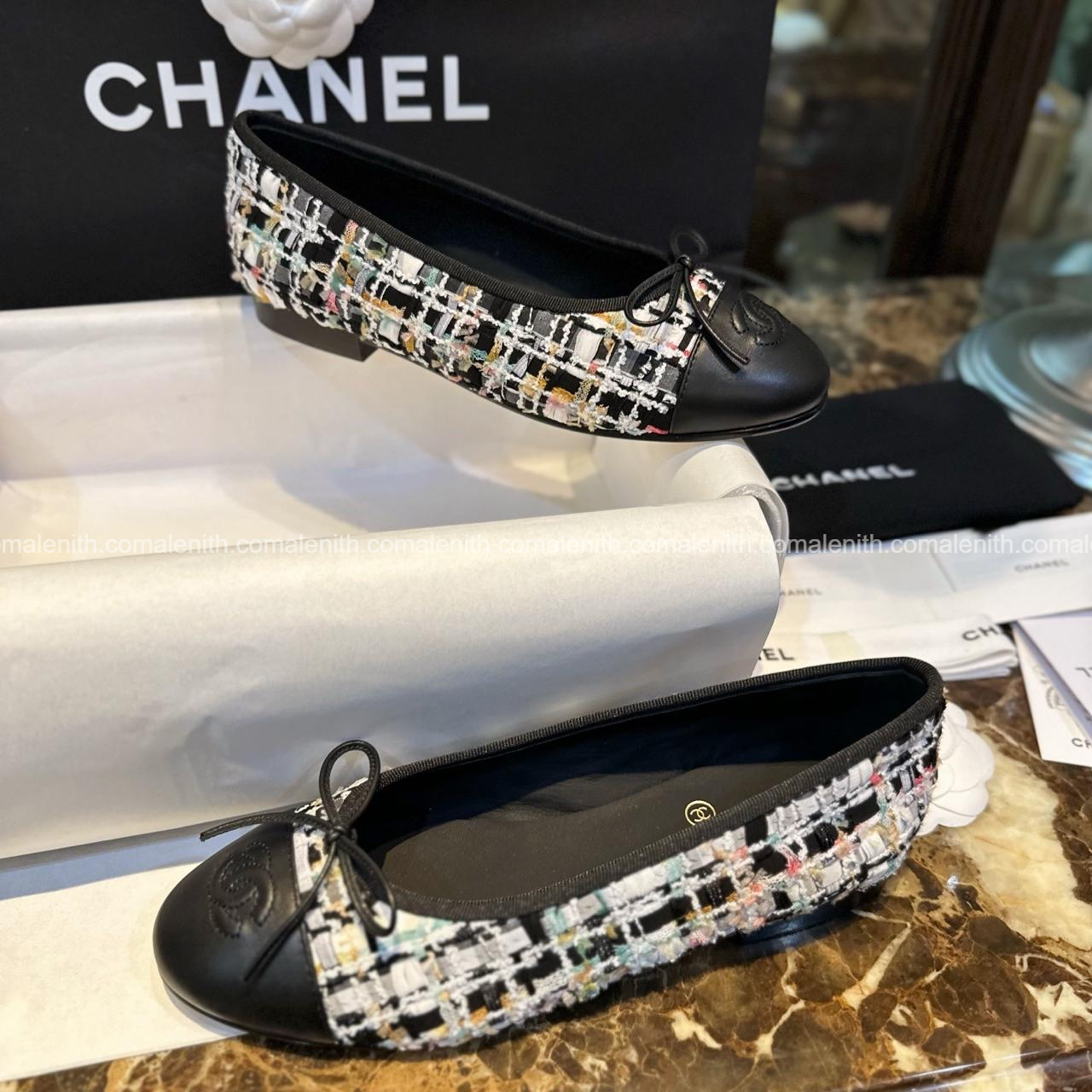 Chanel 23P Woven Lace Ballet Flats